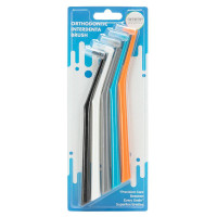 Set of mono-bristled toothbrushes, soft, (black, white, gray, blue, orange), 5 pcs.